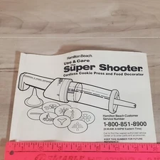 Hamilton Beach Super Shooter Replacement Manual Directions Use & Care 80000 
