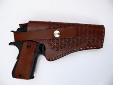Gun Holster 59- 4 to 5" Barrel - Right Hand - 38 Cal - Brown- Tooled - Leather