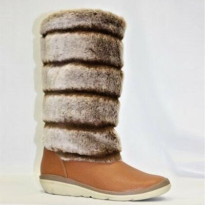 Women's Timberland Cognac Fur 14'' and Roll Top Boots NWT
