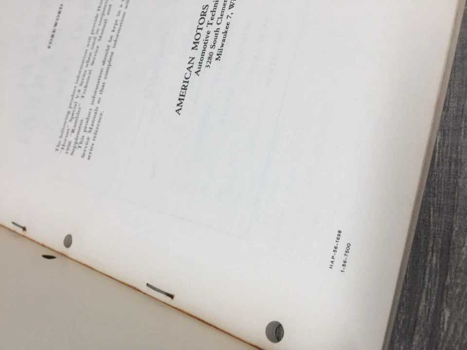 56 1956 Hudson Supplement Hornet special v-8 Technical Service Shop Manual OEM - Image 4 of 4