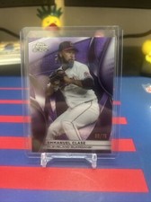 2025 Topps Chrome Black Emmanuel Clase Purple Mini Diamonds /75