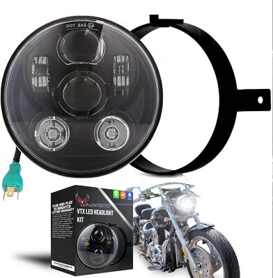 Eagle Lights Black LED Projection Headlight Kit for Honda VTX 1300 1800 