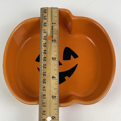 Michaels Halloween Ceramic Stoneware Pumpkin Jack O Lantern Candy Dish Bowl - Picture 10 of 10