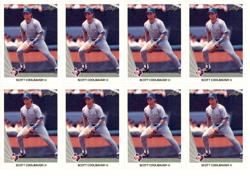 (8) 1990 Leaf #363 Scott Coolbaugh RC Texas Rangers Card Lot