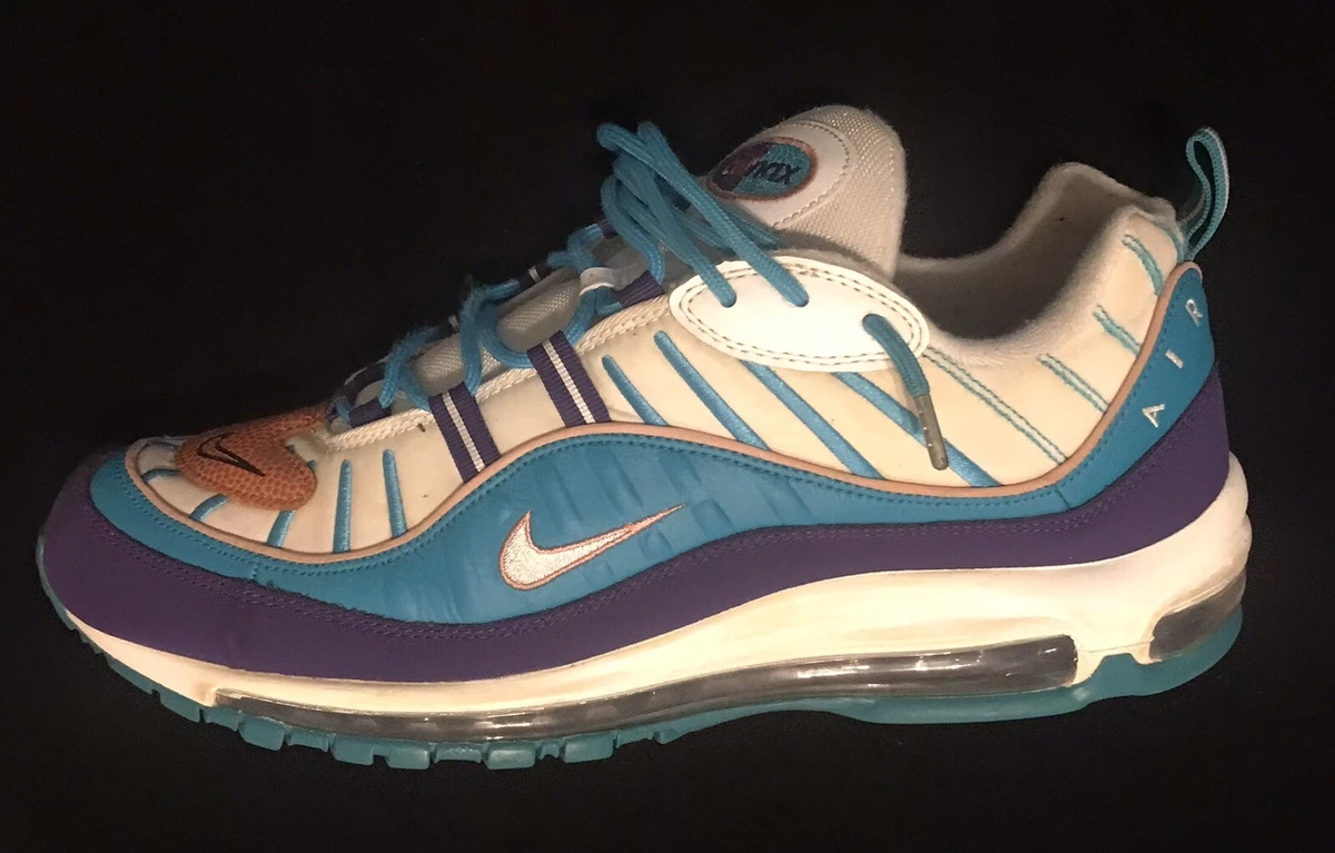 Plicht Bemiddelaar Respectievelijk Nike Men&#039;s Air Max 98 Fashion Sneakers Charlotte Hornets Sz 12 Teal  White Purple | eBay