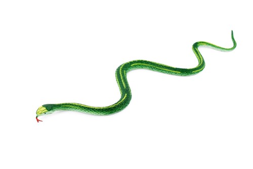 Strumpfbandschlange, grün, Gummi Reptil flexibel realistisch Modell Spielzeug 10" F2087B142 - Bild 1 von 8