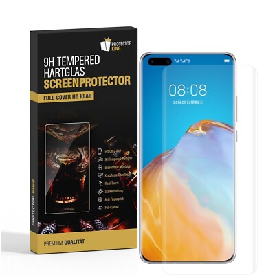 1x 9H Panzerfolie für Huawei P40 Pro FULL CURVED Hartglas Schutzglas Display HD