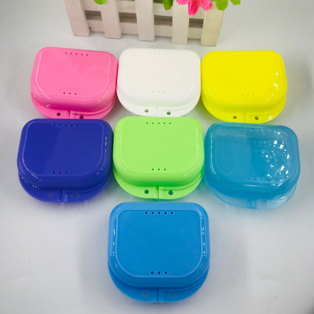 AHOUR Ventilated Denture Storage Box, Sealed Portable Retainer Case With Mirror, Mouthguard Container Magnetic Closure 5 Colors False Teeth Box Oral Hygiene | Malaysia
