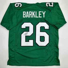 Autographed/Signed Saquon Barkley Philadelphia Kelly Green Jersey JSA COA