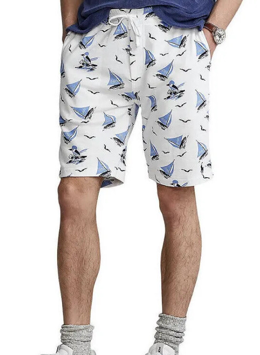 Polo Ralph Lauren Men Polo Bear Sailing Nautical Terry Shorts
