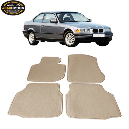 9298 E36 2Dr 3Series Floor Mats Carpet Front & Rear Beige 4PC Nylon