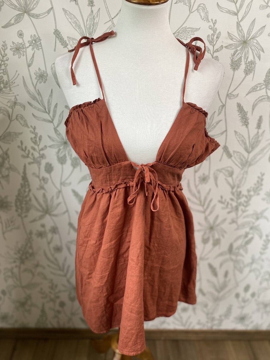Forever 21 Burnt Orange Strappy Dress Size Small Petite | eBay