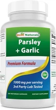 Best Naturals Parsley and Garlic 1000 mg per Serving 250 Vegetarian Capsules.