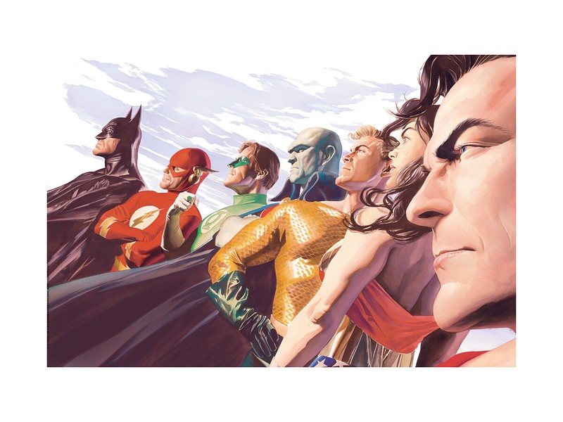 Alex Ross SIGNED Liberty & Justice JLA Giclee on Canvas Limited Edition of 50 RE