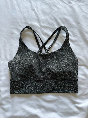 lululemon energy longline bra 6 Topography Rhino Grey Multi