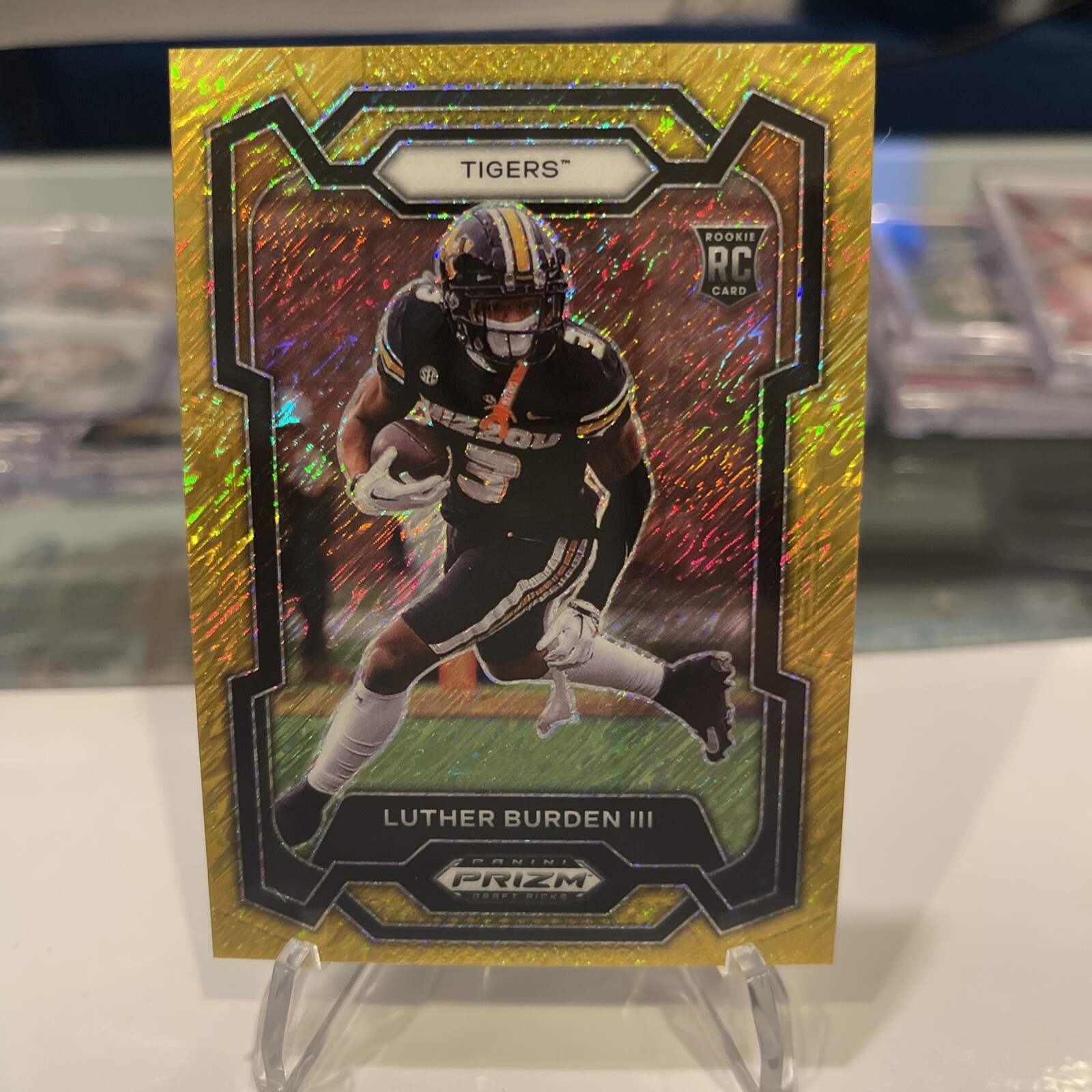 2024 Prizm Draft Picks Luther Burden III Rookie GOLD SHIMMER #3/15 Jersey#!!! RC