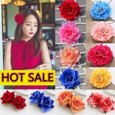 Large Rose Flower Hair Clip Bridal Hairpin Brooch Wedding Accessory Bridesmaid  