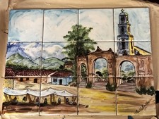 UNUSED 12 pc LAMOSA Monterrey Mexico Mural Tiles Magdelena Freize 17&quot; x 13&quot;