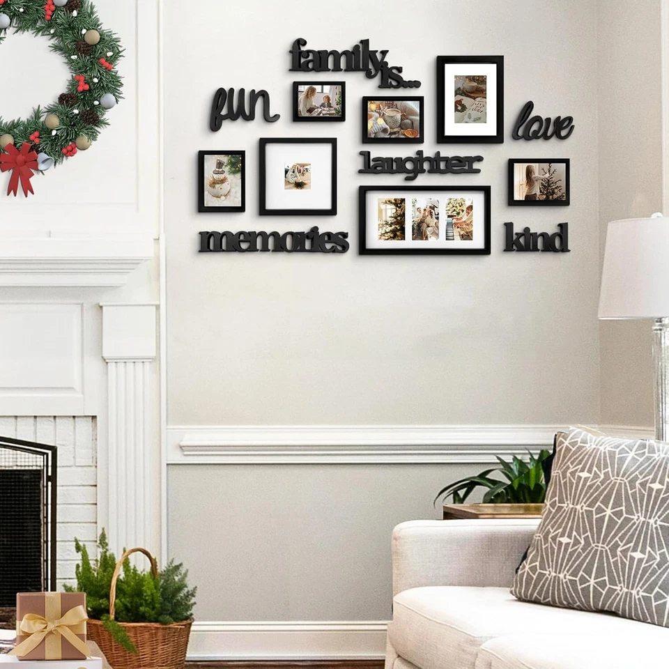 Stylish 7 Photo Collage Frame Set with Easy Wall Mount - Grandparents Day - Image 4 of 4