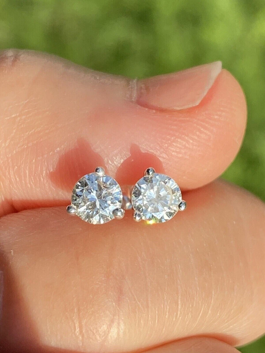White gold screw sale back stud earrings