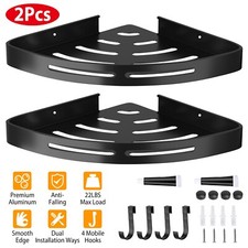 2PCS Shower Shelf Caddy Triangular Bathroom Organizer Storage Holder Corner Rack