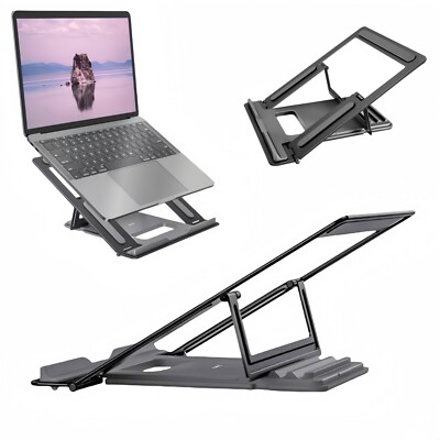Adjustable Foldable Laptop Riser Aluminum Ergonomic Notebook Stand for Home Desk