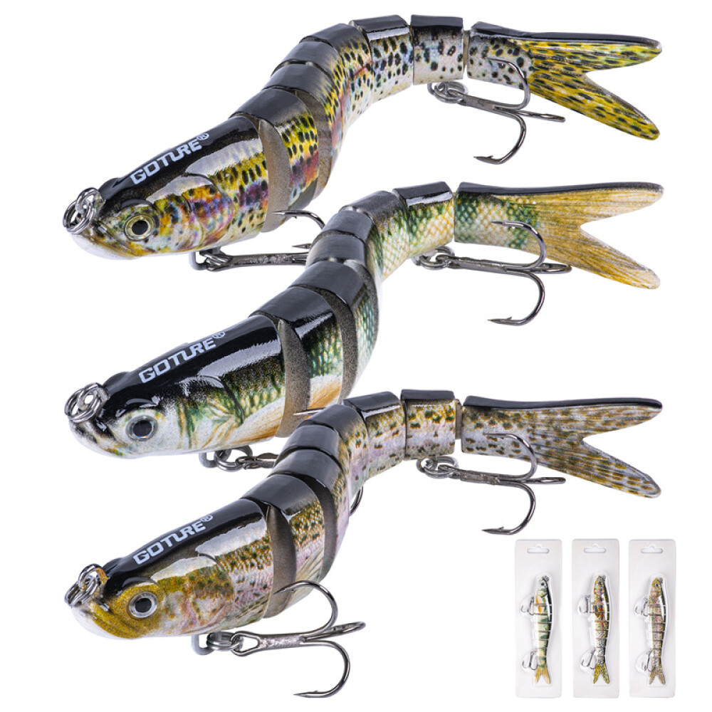 bass lures swimbait Goture 3PCS Bass Fishing Lures Jointed Swimbait Bass Bait Trout Walleye  Pike