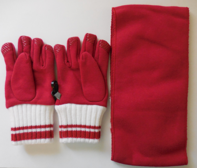 white and red nike gloves