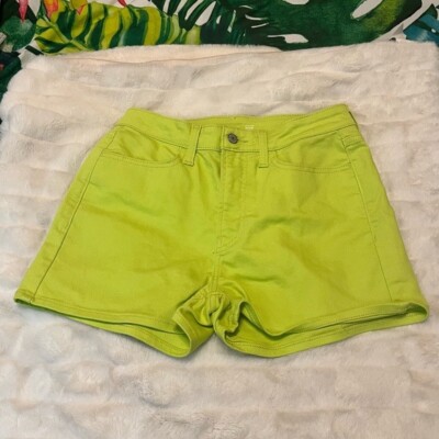 Old Navy 8 Wow High Rise Neon Green Disneybound Monsters Inc Mike Denim Shorts