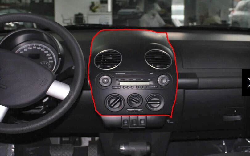 Panel de interruptor de CA de consola central rojo brillante para Volkswagen Beetle 2001-2005 Foto 2 de 4