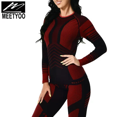 MEETHOO Damen Funktionsunterwäsche Set Funktionswäsche Thermounterwäsche Skiunterwäsche-