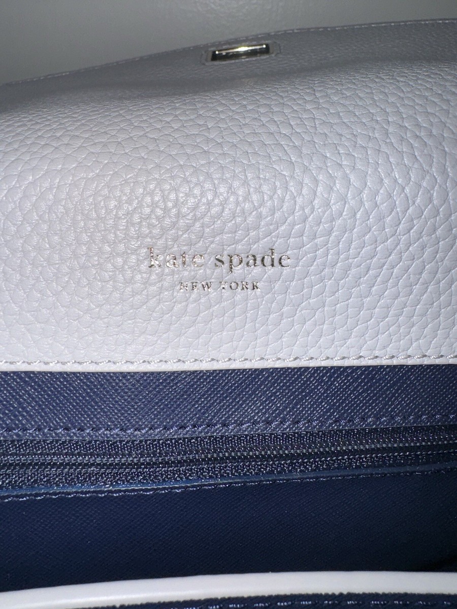 kate spade Gray and Cream Pebbled Leather Backpack NWOT kate spade | Bags | Kate Spade Canvas Pebbled Leather  main image 3