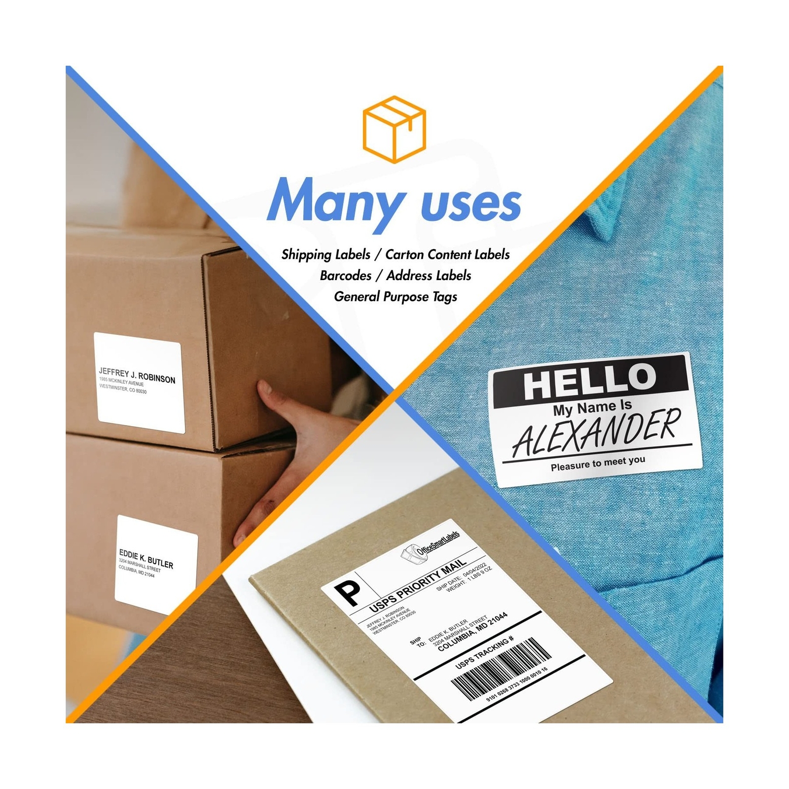 OfficeSmartLabels – 4" x 2.5" Direct Thermal Labels - Compatible with Zebr