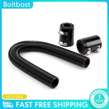 24" Universal Stainless Steel Radiator Hose w/Black Chrome End Caps - Heavy Duty