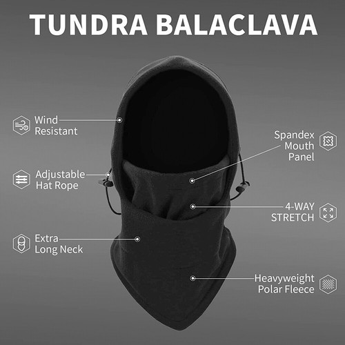 Neck Warmer Balaclava Winter Fleece Full Face Mask Windproof Ski Mask Hat Hood - 第 12/24 張圖片