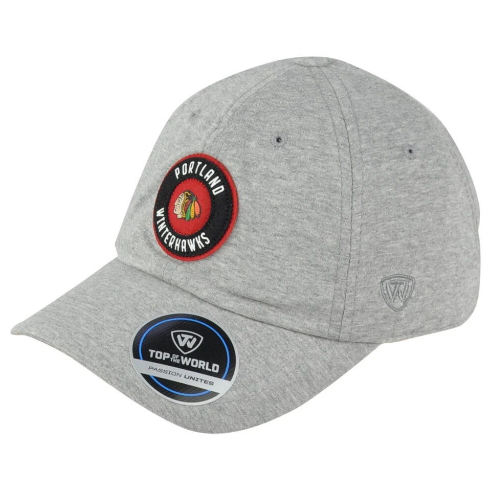 NHL TOW Portland Winterhawks Logo Primario Gris Ajustable Curvo Bill Sombrero Gorra Foto 4 de 4