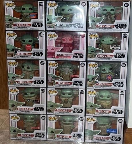 Funko POP Star Wars Baby Yoda Mandalorian Grogu HUGE LOT of 15 with PROTECTORS