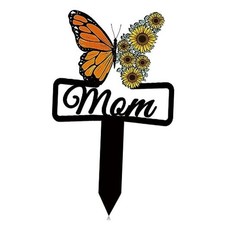 Memorial Grave Markers for Mom Butterfly Memorial Plaque Stake Sunflower