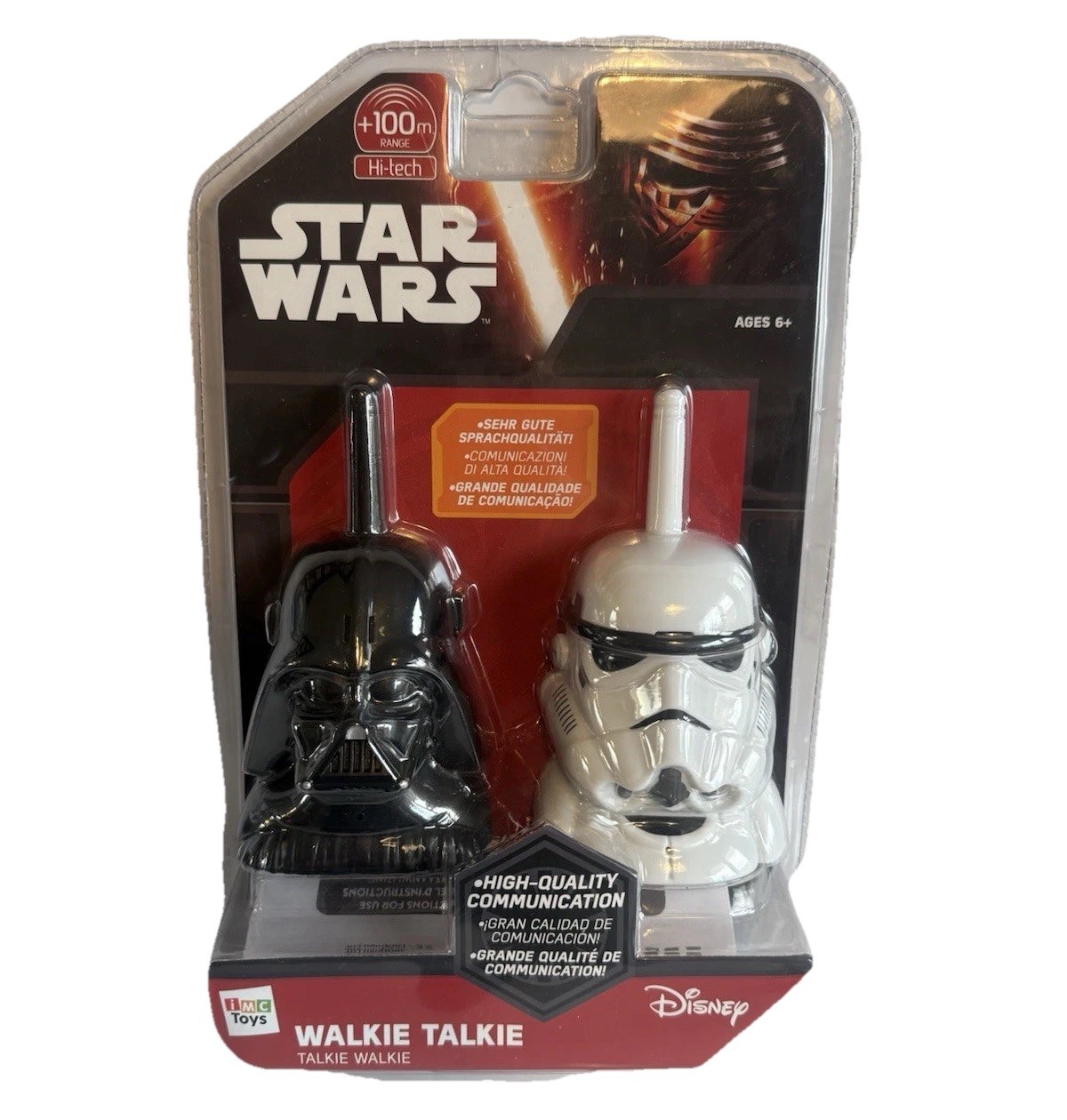 Star Wars Disney Walkie Talkies Stormtrooper Darth Vader 100m Range New Sealed