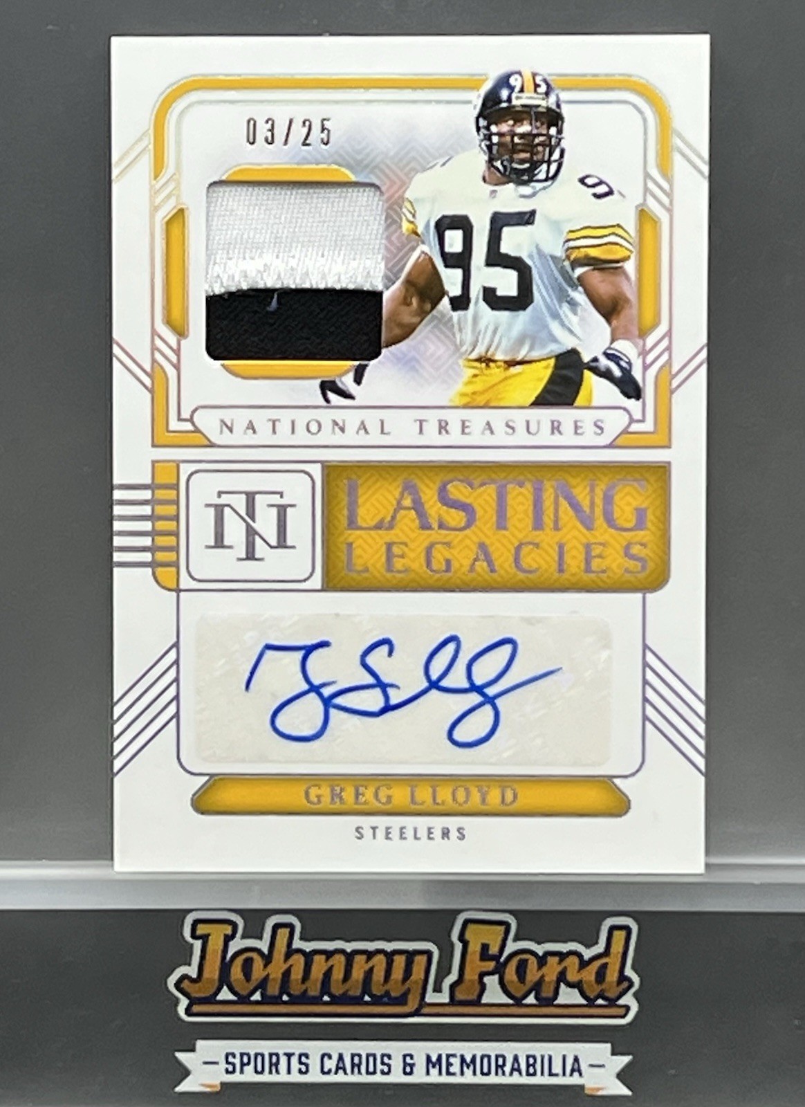 Greg Lloyd 2024 Panini National Treasures Lasting Legacies Auto #03/25 #LL-GLD view 1