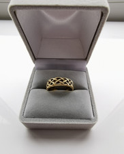 VINTAGE 9CT 9K 375 YELLOW GOLD SOLID WEAVE CELTIC BAND TOE RING 2.22G