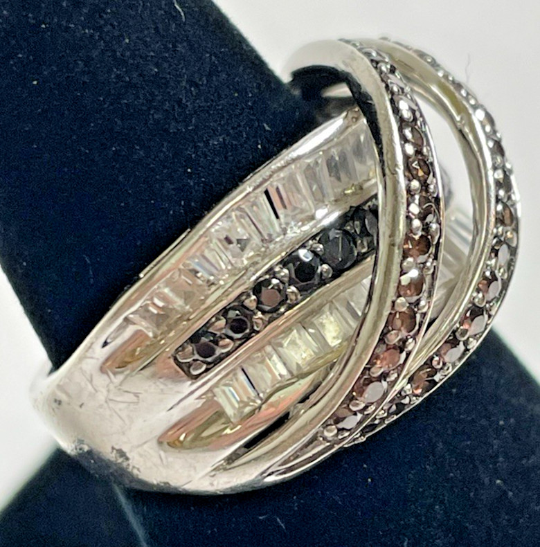 Sterling Silver 925 Ring Multi-Colored Gem Stone … - image 7