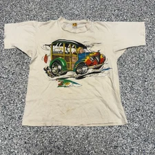 RARE VTG 70s Hang Ten Pocket Tee T Shirt Size S/M Beach Surf Double Sided Hawaii