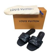 Louis Vuitton Revival Black Flat Mule Sandals...