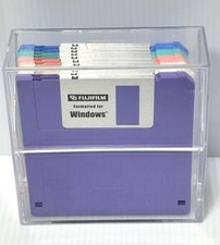 Fujifilm 3.5 Floppy Disks 2HD Windows Formatted Vintage Clear Case Tech Lot 10pc