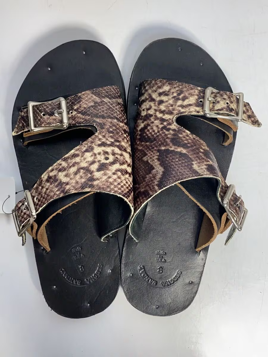 Jutta Neumann Python Pattern Belt Sandals Us8 Blk… - image 3