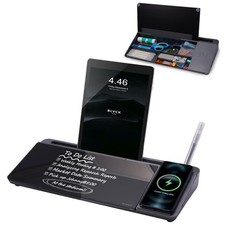 Small Glass Desktop Whiteboard Dry-Erase-Board - Computer Keyboard Stand with...