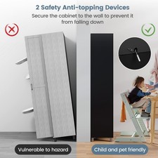 Tall Freestanding Pantry Storage Cabinet with Double Doors