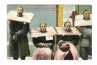 Vintage Postcard c1900s - Prisoners wearing wooden collar. China.