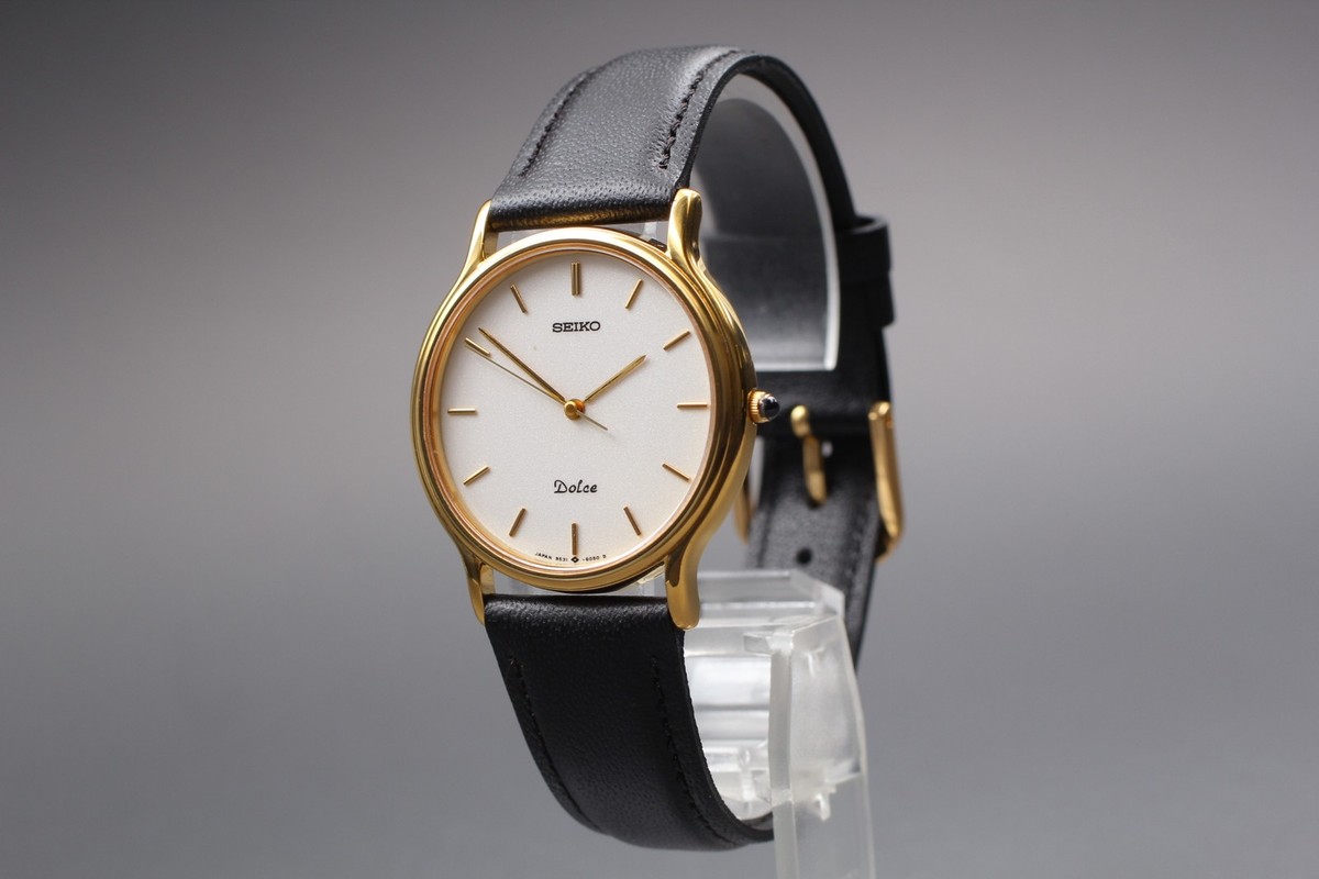 Vintage 1989 Exc+5 Seiko Dolce 9531-6030 SGP Gold HAQ Quartz Mens